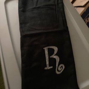 New Black rhinestone monogram scarf Lester R